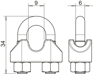 OBO 947 8 A4 Drahtseilklemme 8mm A4 