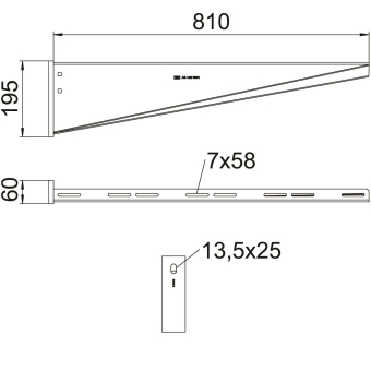 OBO AW 55 81 FT Wand-u.Stielausleger m. 