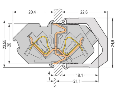 WAGO 826-159 Anreihbare Durchführungs- 