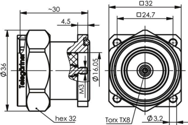 TEGA 7-16 Flanschstecker     J01120F0043 
