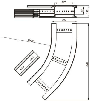 Unex Flachbogen 45  lichtgrau   67337-04 