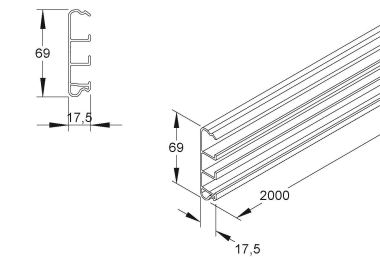 Kleinhuis SDK-Kanalunterteil 70mm   SK70 