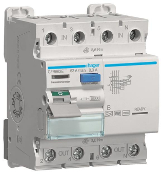 Hager Fi-Schalter 4polig 10kA    CFB663E 
