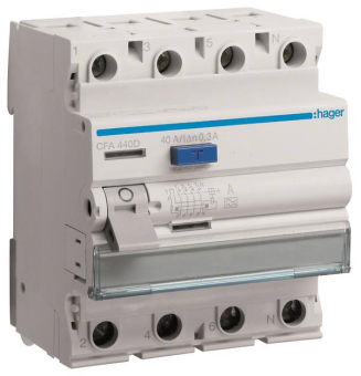 Hager Fi-Schalter 4polig 6kA 40A CFA440D 