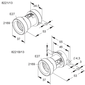 Kleinhuis Illu-Fassung E27 IP44  8221/13 
