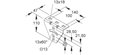 Niedax Anschlusswinkel    AWG 110/140 E3 