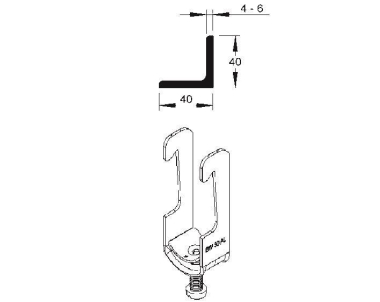 Niedax Bügelschelle Win.-Eisen  BW 54 AL 