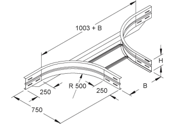 Niedax Anbau-T-Stück     WSTAR 150.300 F 