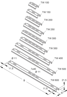 Niedax Tragwinkel B650mm       TW 600 E3 