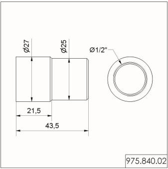 Werma Adapter f.Rohr D25mm 1/2z 97584002 