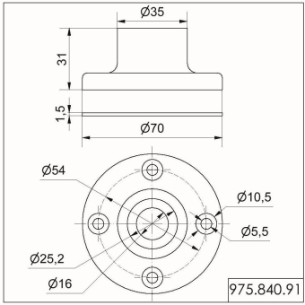 Werma Fuß f.Rohr D25mm          97584091 