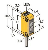 TURCK Q12AB6FF15, Opto Sensor Q12AB6FF15 