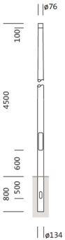 SITE Mast 4,5m konisch     5NY231745KM08 