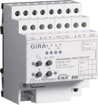 GIRA 215200 Jalousieaktor 2fach AC 230V 