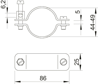 OBO 942 49 Erdungsschelle 44-49mm Cu N 