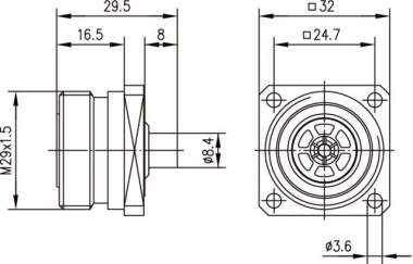 TEGA 7-16 Einbaubuchse         100024449 