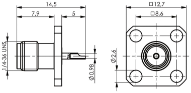 TEGA SMA-Einbaubuchse Au       100024709 