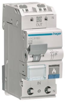 Hager AFDD m.LS 1P+N 6kA B 6A    ARC906D 