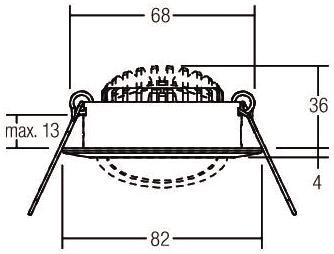 BRUM Einbaustrahler rund 6W nickel  BB03 