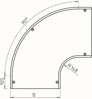 OBO DFB 90 600 FS Deckel Bogen 90° 