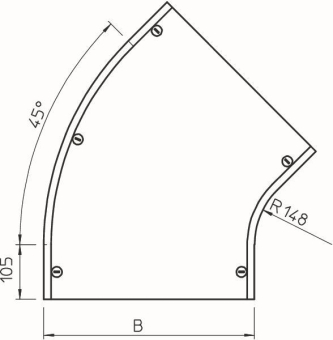 OBO DFB 45 500 FS Deckel Bogen 45° 