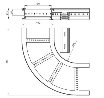  Flachbogen 90  halogenfrei grau 135x400 