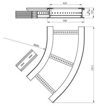  Flachbogen 45  halogenfrei grau 135x500 