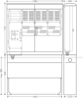 Hensel Ladeverteiler f. Mi EV 11kW 18010 