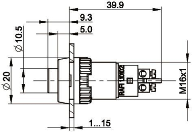 RAFI Drucktaster, 16.2 1.10.102.001/0507 