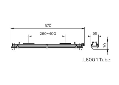 PHIL Feuchtraumleuchte IP65 Grau WT050C 