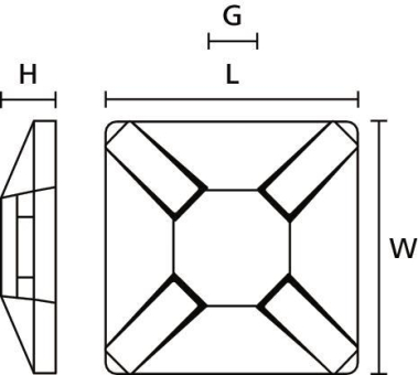 Hellermann MB2A-PA66-WH(100) Klebesockel 