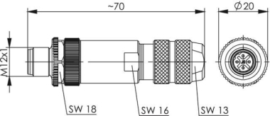 TEGA STX M12x1 KS D-codiert  J80026A0200 