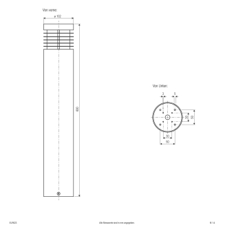 EVN edelstahl-Wege-Leuchte starr  ELR623 