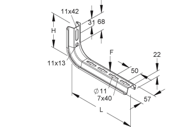 NIED Verzinkt Wandausleger         300MM 