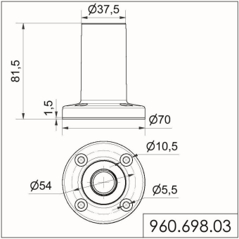 Werma Fuß m.integriertem Rohr   96069803 