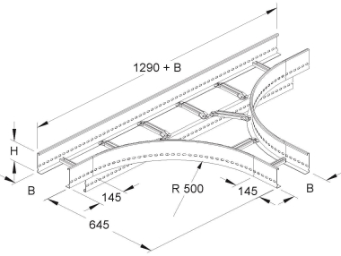 Niedax T-Stück 100x500mm   KLT 100.503 F 
