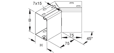 Niedax Inneneck 45° m.Deckel LEIB 60.100 