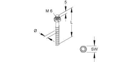 Niedax Schraubanker   NSA 6X55/SW10-M6 V 