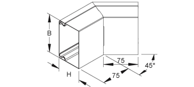 Niedax Außeneck 45° m.Deckel LUAB 60.100 