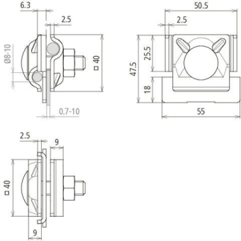 DEHN Falzklemme Fl 0,7-10mm Rd 8  365229 