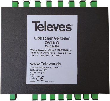 Televes Opt. 16-fach Verteiler     OV16O 