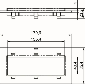 OBO T8NL P105 7035 Abdeckplatte 3f Modul 