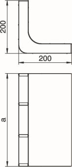 OBO KV2 25038 Vertikalkrümmer 2-zügig f. 
