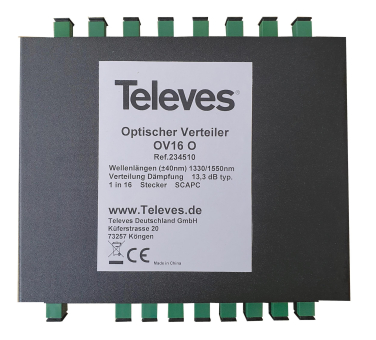 Televes Opt. 16-fach Verteiler     OV16O 
