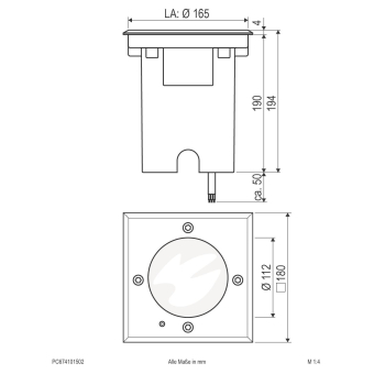 EVN LED Bodeneinbau -quad.   PC674101502 