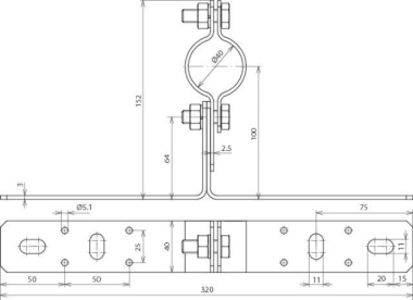 DEHN Wandbefestigung NIRO mit b   105140 