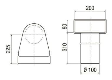 MAICO 90-Winkel z.      MF-WL100 80/200 