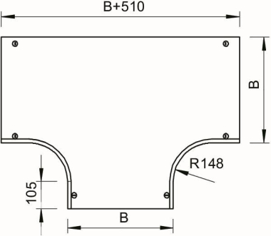 OBO DFT 600 FS Deckel T-Abzweigstück 