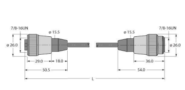 Turck Versorgungsleitung RKM52-0,3-RSM52 