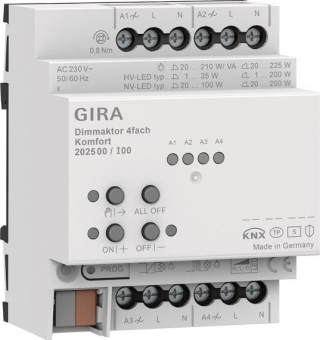 GIRA 202500 Dimmaktor 4fach REG Komfort 